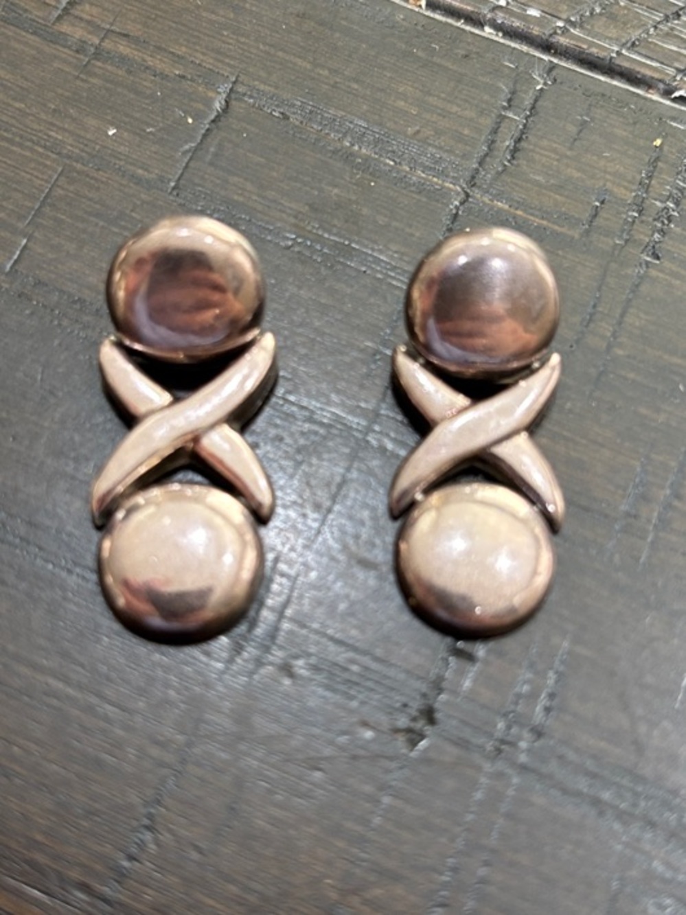 Vintage oxo 925 silver Drop Earrings